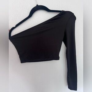 Amazon One Shoulder Asymmetrical Long Sleeve Top Size X Small